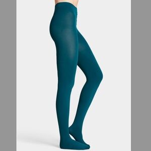 Sea green solid essential tights made in Italy NWT